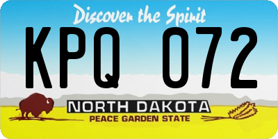ND license plate KPQ072