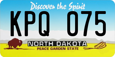ND license plate KPQ075