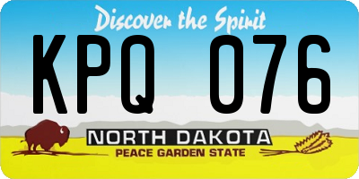 ND license plate KPQ076