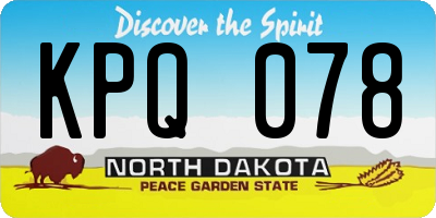 ND license plate KPQ078