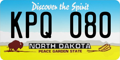 ND license plate KPQ080