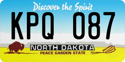 ND license plate KPQ087