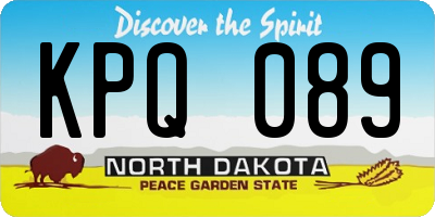 ND license plate KPQ089