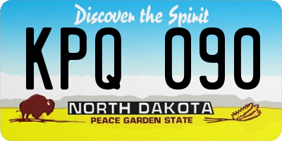 ND license plate KPQ090