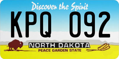 ND license plate KPQ092