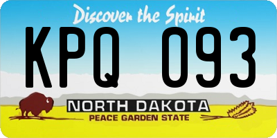 ND license plate KPQ093