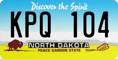 ND license plate KPQ104