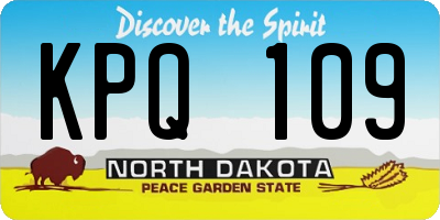 ND license plate KPQ109