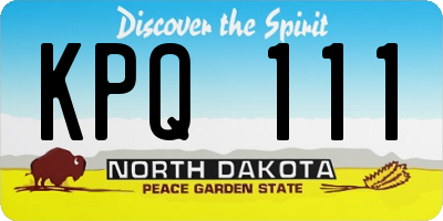 ND license plate KPQ111