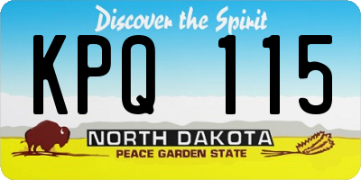 ND license plate KPQ115