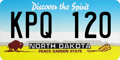 ND license plate KPQ120