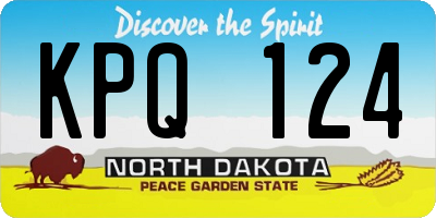 ND license plate KPQ124