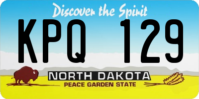 ND license plate KPQ129