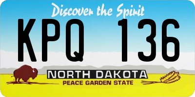 ND license plate KPQ136