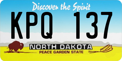 ND license plate KPQ137