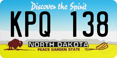 ND license plate KPQ138