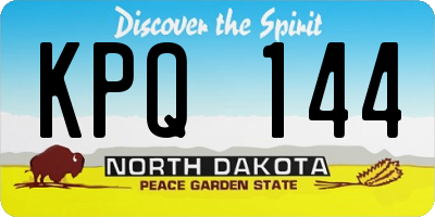 ND license plate KPQ144