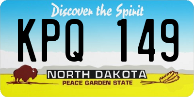 ND license plate KPQ149