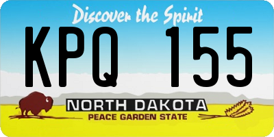 ND license plate KPQ155