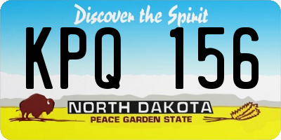 ND license plate KPQ156
