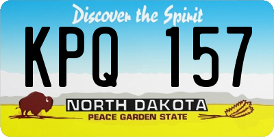 ND license plate KPQ157