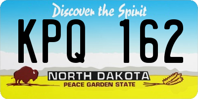 ND license plate KPQ162