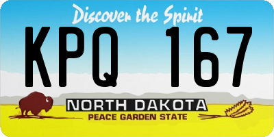ND license plate KPQ167