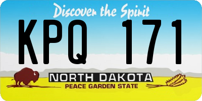 ND license plate KPQ171