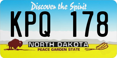 ND license plate KPQ178