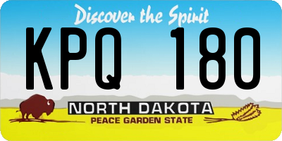 ND license plate KPQ180