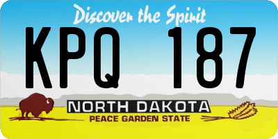 ND license plate KPQ187