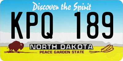 ND license plate KPQ189