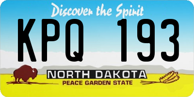 ND license plate KPQ193