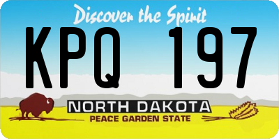 ND license plate KPQ197