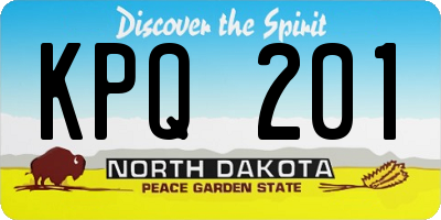 ND license plate KPQ201