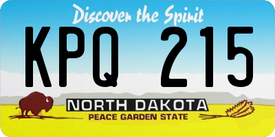 ND license plate KPQ215