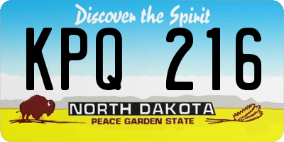 ND license plate KPQ216