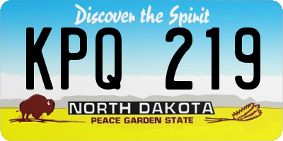 ND license plate KPQ219