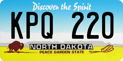 ND license plate KPQ220