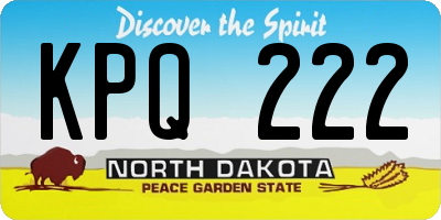 ND license plate KPQ222