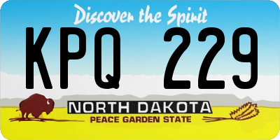 ND license plate KPQ229