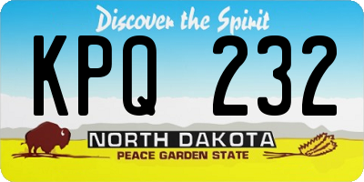 ND license plate KPQ232