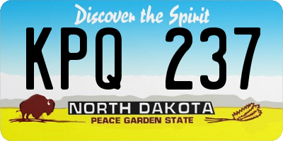 ND license plate KPQ237