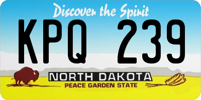 ND license plate KPQ239