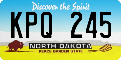 ND license plate KPQ245