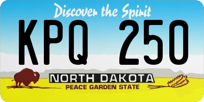 ND license plate KPQ250