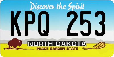 ND license plate KPQ253