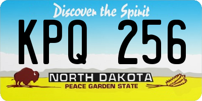 ND license plate KPQ256
