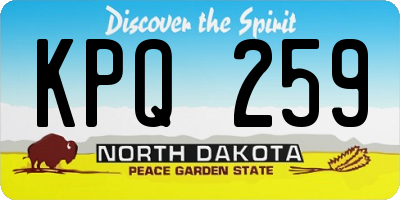 ND license plate KPQ259