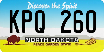 ND license plate KPQ260
